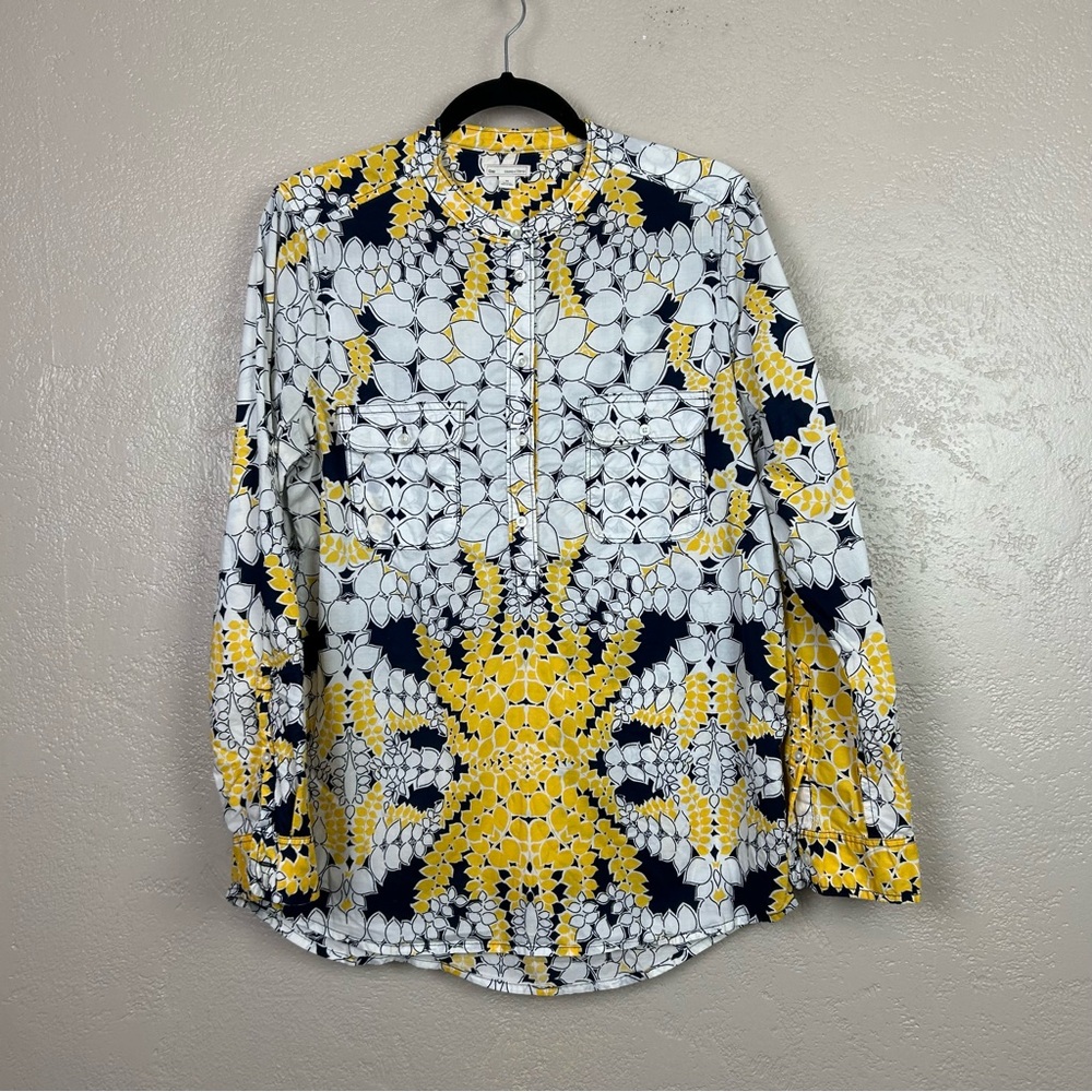 GAP Yellow and Blue Patterned Blouse‎